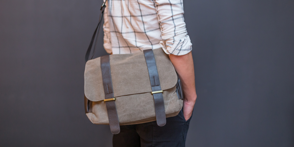 Messenger Bag, Herren, robust, canvas, vintage Look, praktische Fächer, Umhängetasche