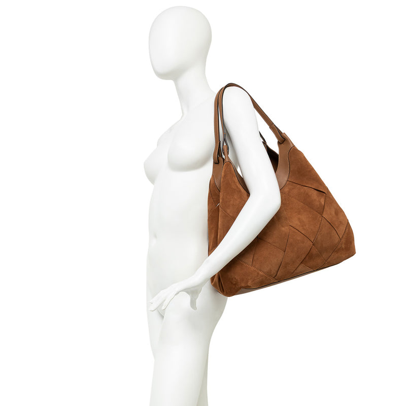 Gianni Chiarini Dua Bucket bag Velour leather Braided