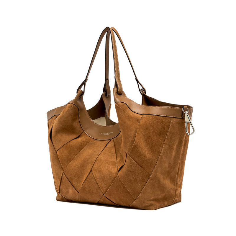 Gianni Chiarini Dua Bucket bag Velour leather Braided