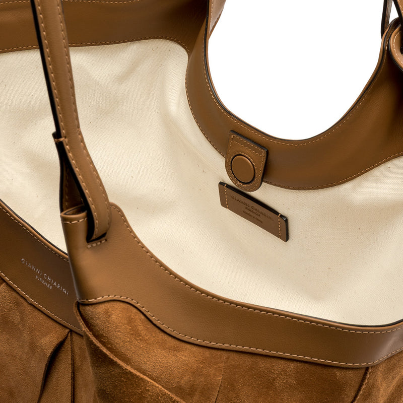 Gianni Chiarini Dua Bucket bag Velour leather Braided
