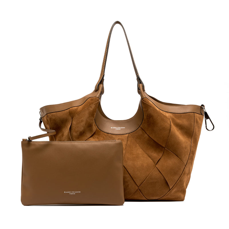 Gianni Chiarini Dua Bucket bag Velour leather Braided