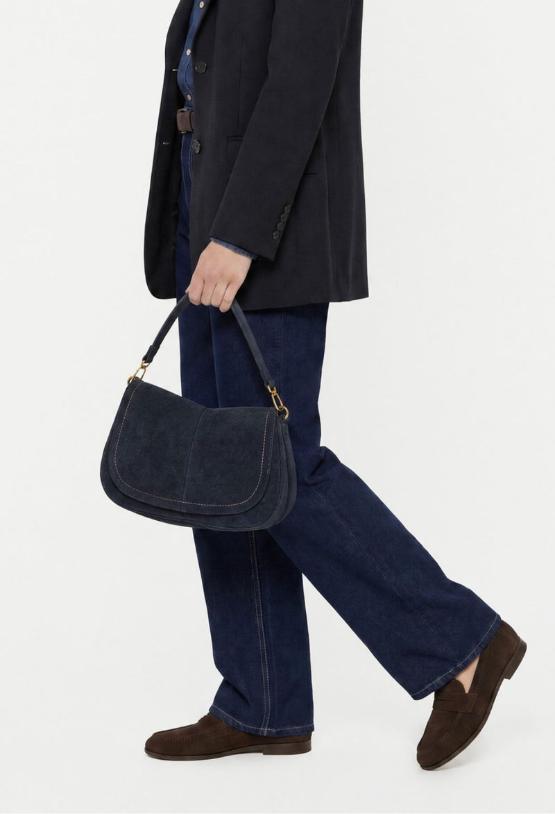 Gianni Chiarini Helena Round Suede Flap Bag