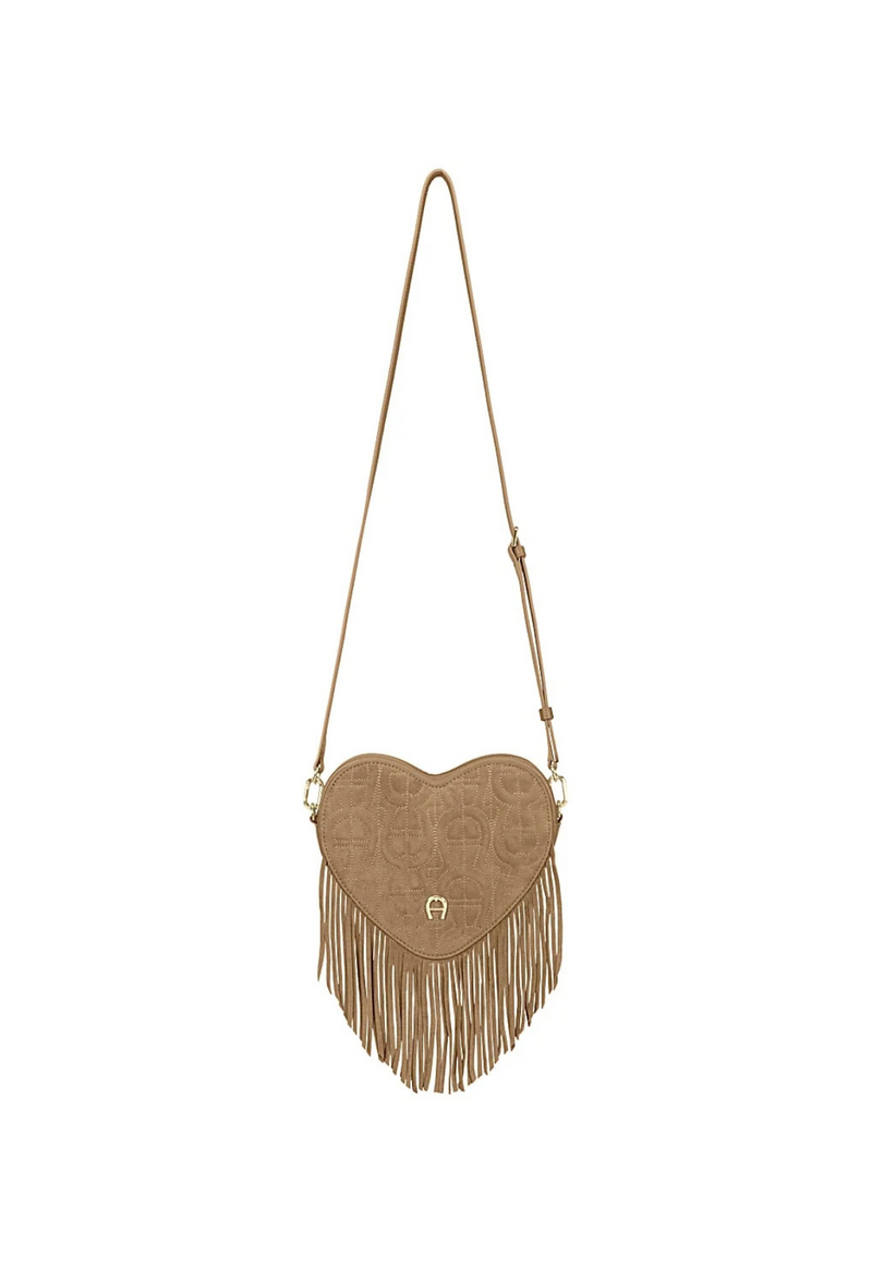 Aigner Heart Pouch Fringe Zipper Pocket