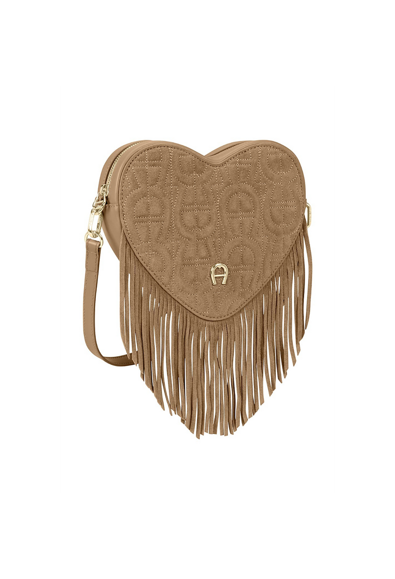 Aigner Heart Pouch Fringe Zipper Pocket