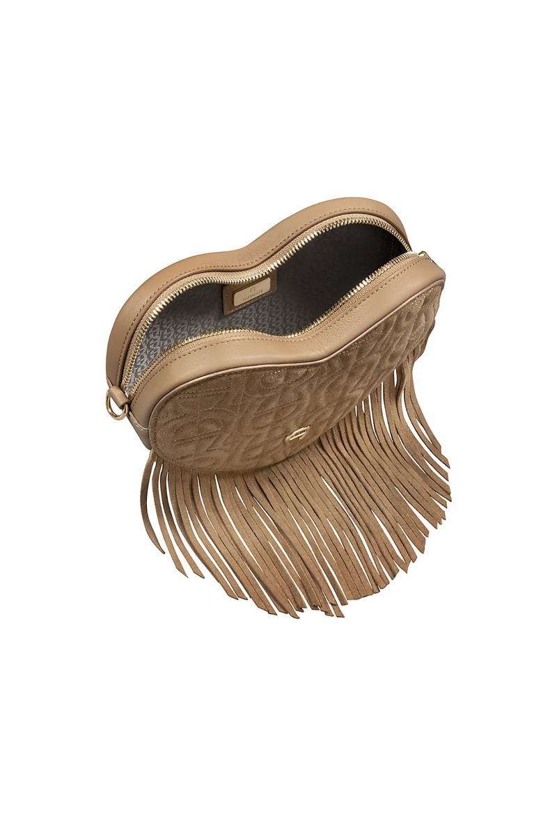 Aigner Heart Pouch Fringe Zipper Pocket