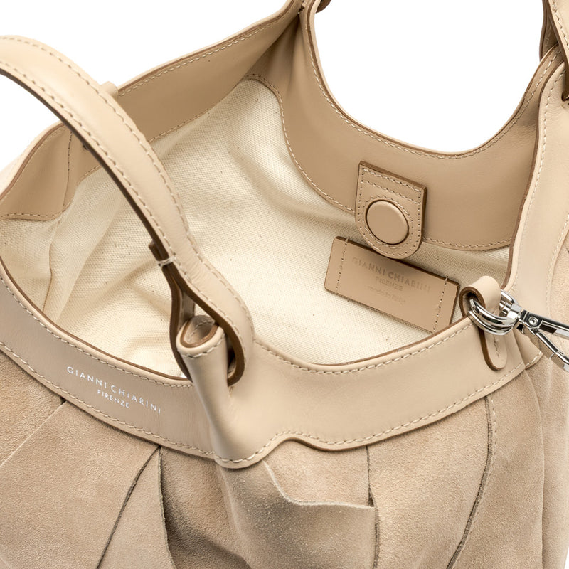 Gianni Chiarini Dua borsa a secchiello in pelle scamosciata intrecciata