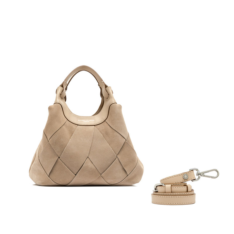 Gianni Chiarini Dua borsa a secchiello in pelle scamosciata intrecciata